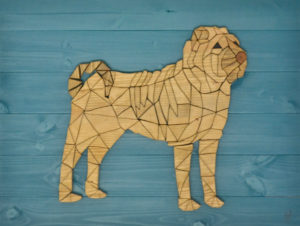 Boutique - chien en bois façon puzzle